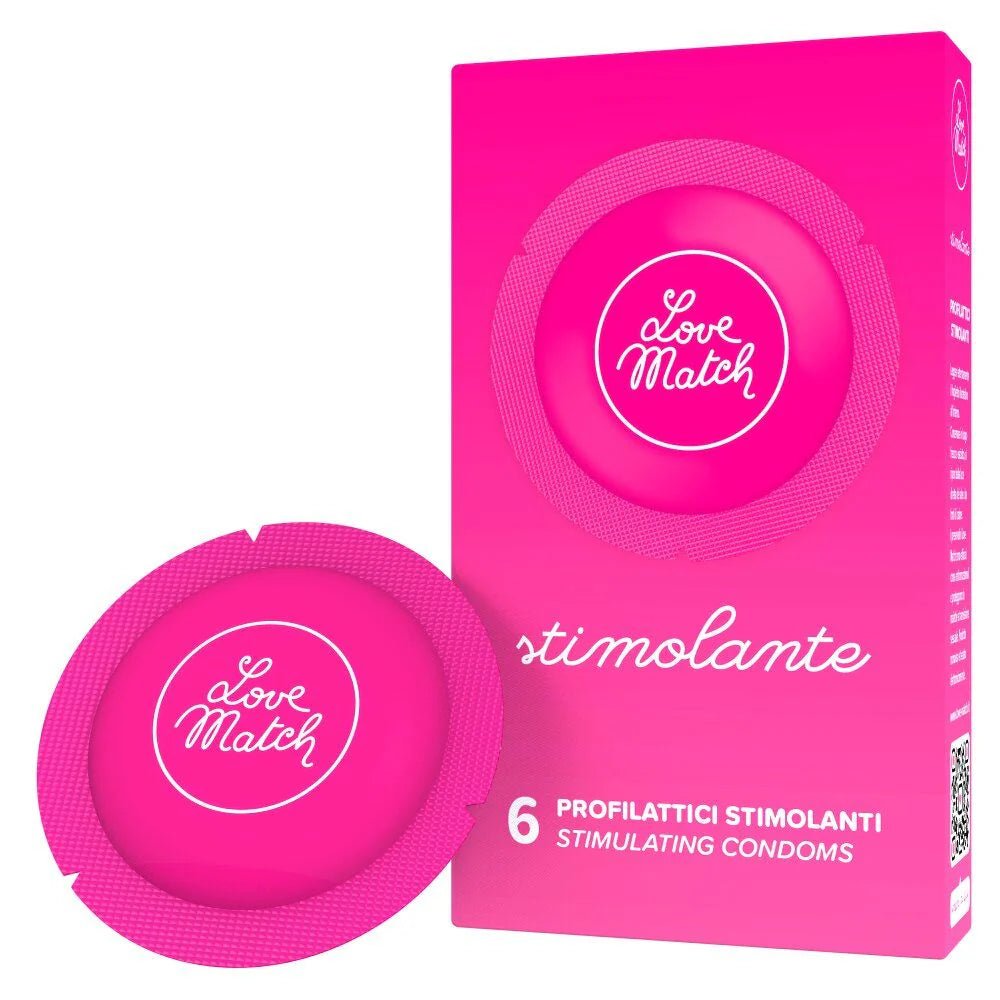 Profilattici love match stimolante 6 pezzi - Vibra Gioia - Love Match - 8052742680035